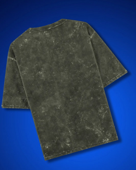 OLIVE GREEN ACID WASH OVERSIZED TEE