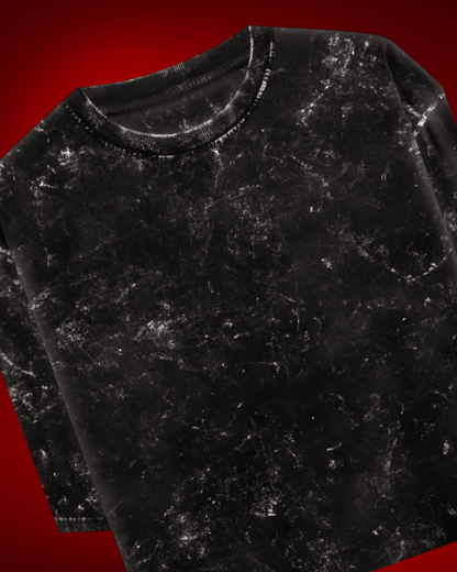 BLACK ACID WASH OVERSIZED TEE