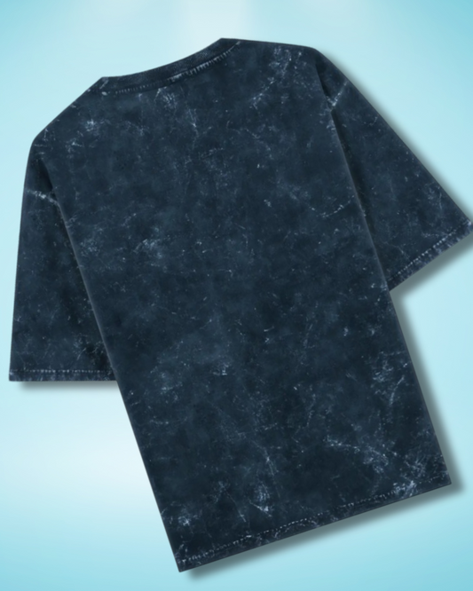 NAVY BLUE ACID WASH OVERSIZED TEE